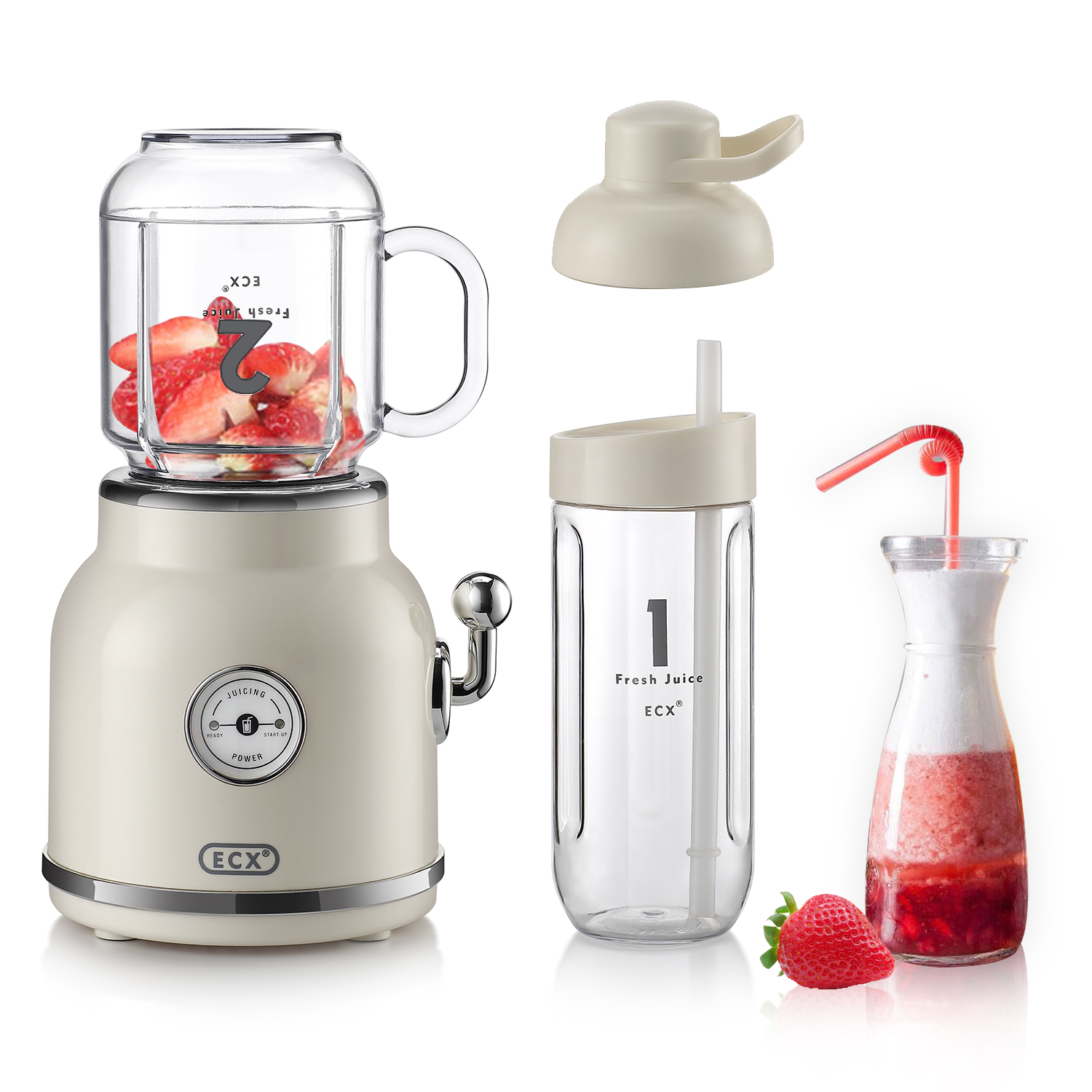 Personal Blender for Shakes and Smoothies, ECX Portable Blender with 6