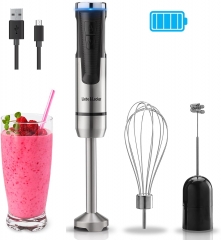 Liebe&Lecker 500 Watt Immersion Blender, Electric Hand Blender 9-Speed with Turbo Mode, Portable Stick Blender with Whisk, Milk Frother Attachments