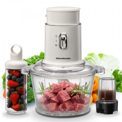 Homeleader Electric Food Chopper - Blender and Food Processor Combo, 3 in 1 Food Grinder Electric for Meat, Vegetables, Fruits, Coffee, 8 Cup Glass Bo